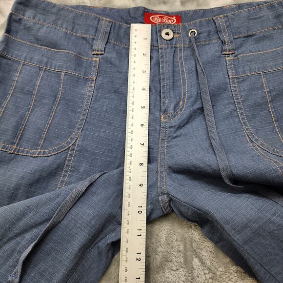 Vintage BeBop Pants Womens 13 Juniors Blue Ripstop Drawstring Wide Leg Grunge - Picture 10 of 13